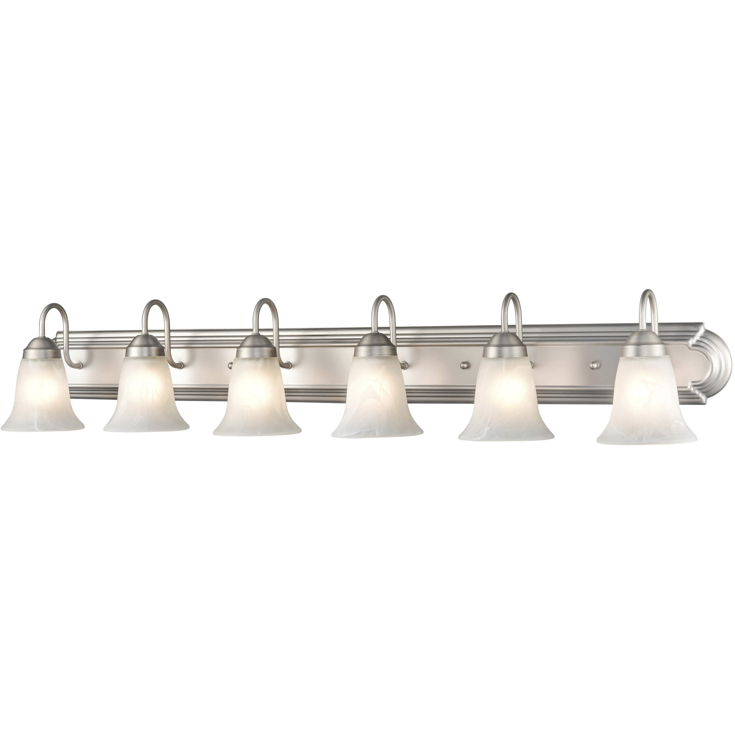 Compana 6 Light 48 inch Satin Nickel Bathroom Vanity Light Wall Light